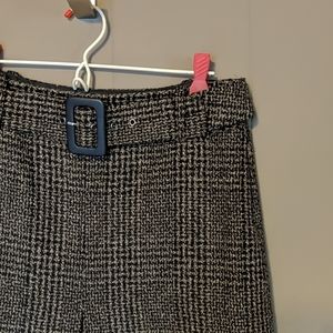 Ann Taylor tweed plaid wool pleat blend skirt Sz 6
